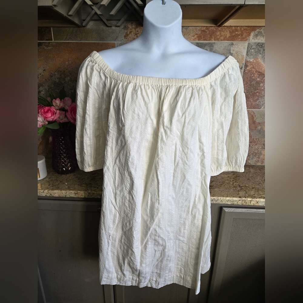 NWT Old Navy Off-Shoulder Peasant Dress – XXL (Cream) - Picture 2 of 5